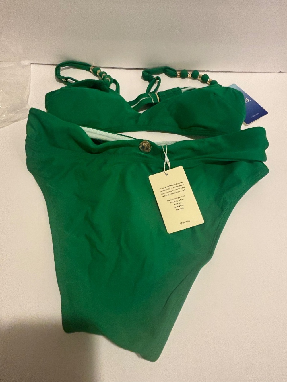 Cupshe Emerald Green Bikini Sz S NEW 2026